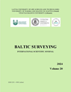 Baltic Surveying: international scientific journal / Latvia University of Life Sciences and Technologies (Latvia), University of Warmia and Mazury in Olsztyn (Poland), Vitautas Magnus University (Lithuania). 2024/2, Volume 20, 81 pages. ISSN 2255–999X. DOI: 10.22616/j.balticsurveying.2024.20
