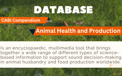 CABI Compendium Animal Health and Production Database provides a compilation of information linking knowledge on health, disease, food safety and quality, and husbandry aspects of livestock and poultry production, to support decision-making.