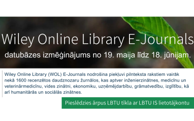 Wiley Online Library (WOL) E-Journals datubāzes izmēģinājums LBTU līdz 18.06.2025.