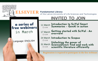 Elsevier (ScienceDirect, Scopus, SciVal) webinars | March 2026