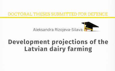Aleksandra Rizojeva-Silava. Latvijas piena lopkopības attīstības prognozēšana = Development projections of the Latvian dairy farming : promocijas darbs zinātnes doktora grāda (Ph. D.) sociālajās zinātnēs iegūšanai. ; promocijas darba vadītāja: Asoc. prof., Dr. oec. Sandija Zēverte-Rivža; Latvijas Biozinātņu un tehnoloģiju universitāte. Ekonomikas un sabiedrības attīstības fakultāte. Ekonomikas un finanšu institūts. Jelgava : [Latvijas Biozinātņu un tehnoloģiju universitāte], 2026. 153 lp.