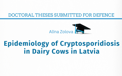 Zolova Alīna. Kriptosporidiozes epidemioloğija piena govīm Latvijā : tematiski vienotu zinātnisko publikāciju kopa zinātnes doktora grāda (Ph.D.) iegūšanai lauksaimniecības, meža un veterinārās zinātnēs